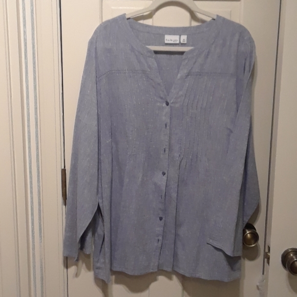 Kim Rogers Tops - Cotton/linen blend blouse